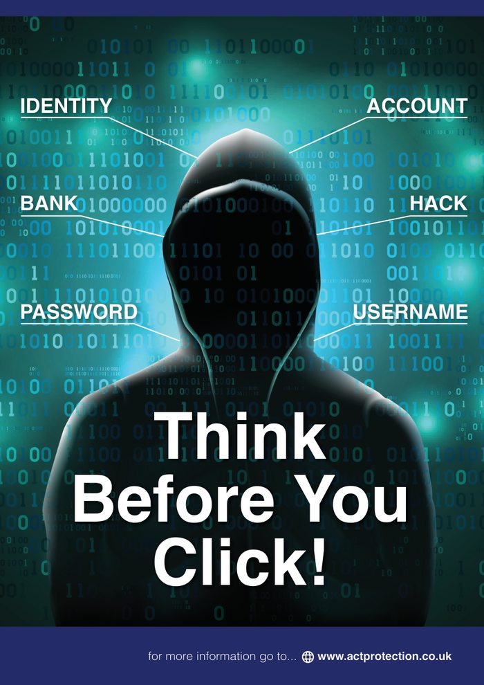 Think Before You Click — a fishing hook baited with identity, account, bank and password details